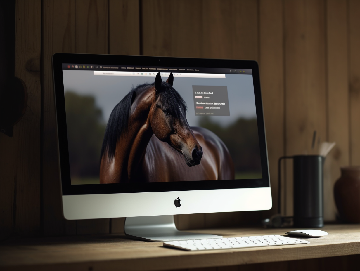 Mockup de site web d'une écurie professionnelle